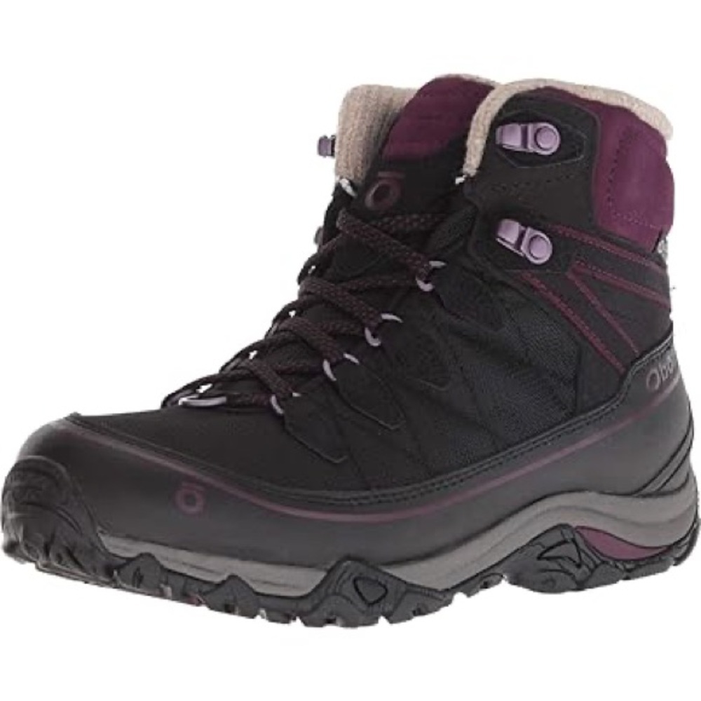 Oboz Juniper 6in Insulated B-Dry Boot in Eclipse Black/Beet, size 10.5